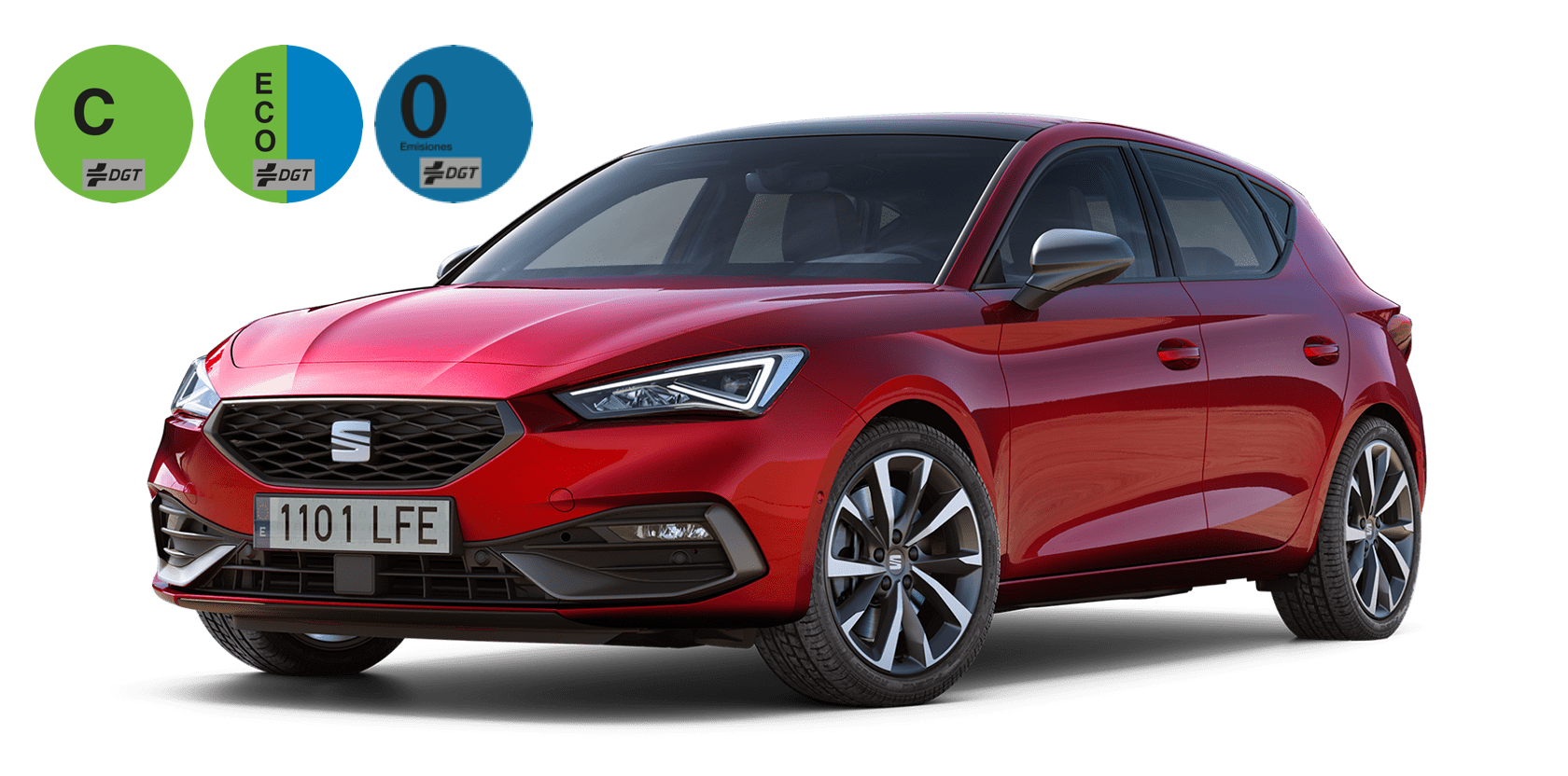 SEAT León 5d fr acabado color rojo Desire con llantas de aleación mecanizadas