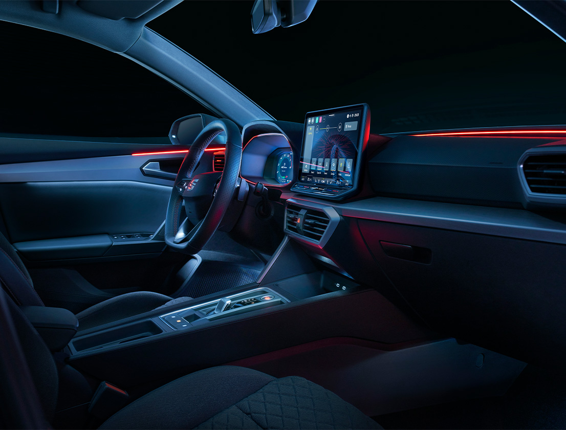 iluminación ambiental LED del interior del SEAT León